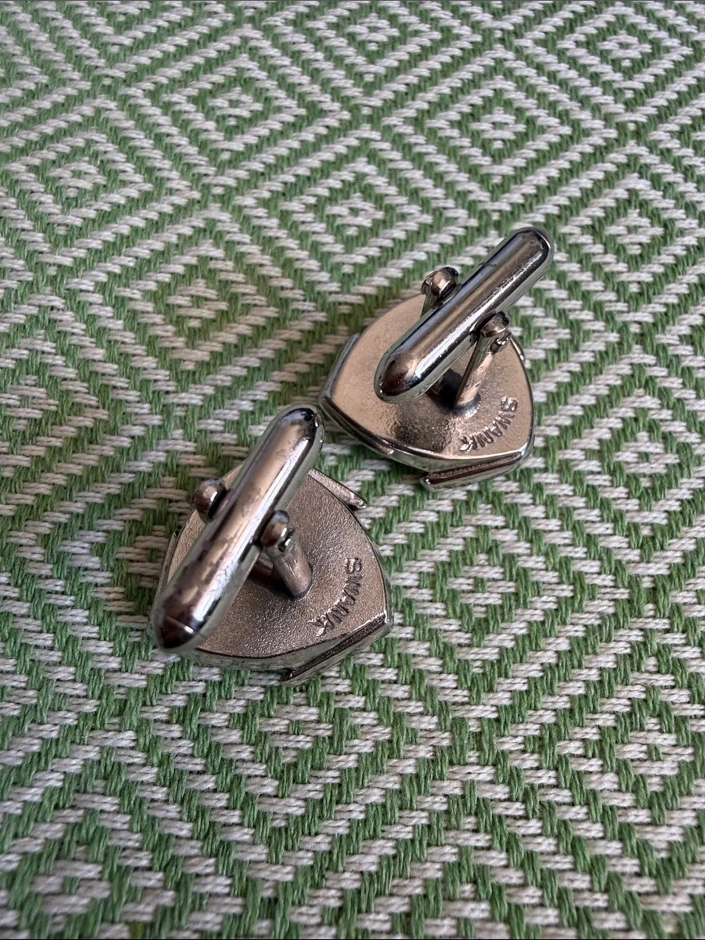 SWANK Silver-Tone Ribbed Knot Cufflinks